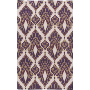 Tapis en laine mauve handwoven Voyages