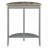 Grey Oak And Grey Half Moon Console Table With Bottom Shelf