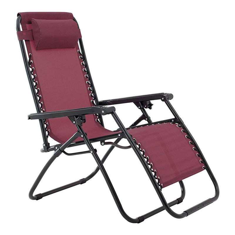Chaise inclinable zéro gravité avec coussin, Bourgogne