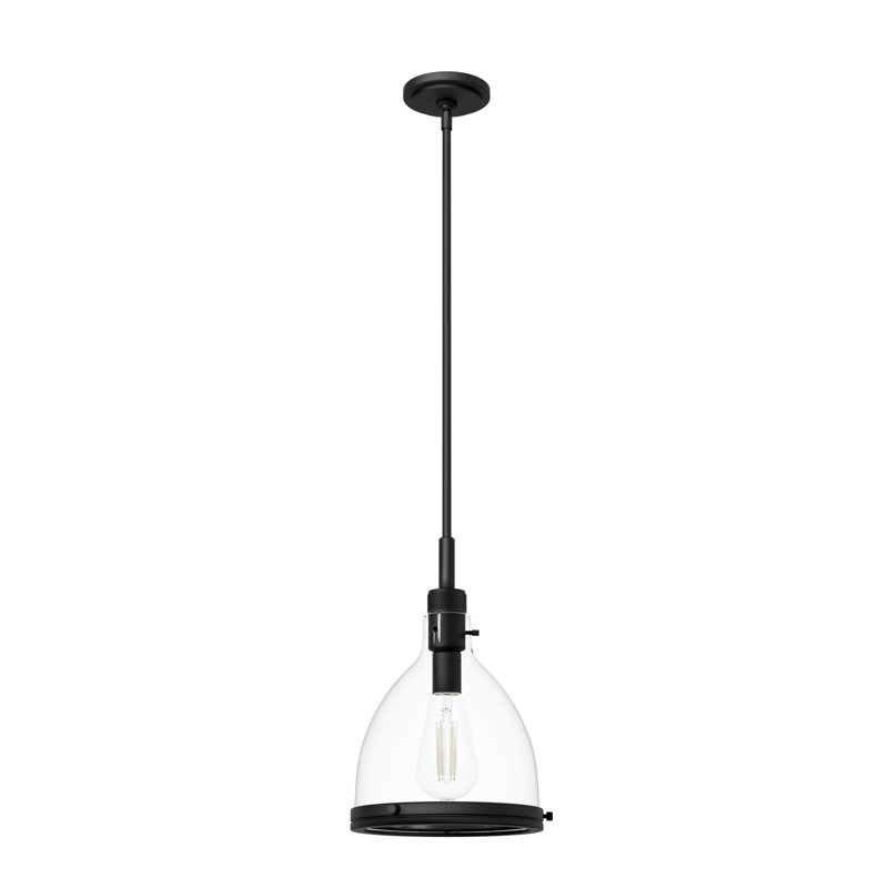 Van Nuys 1 Light Bell Pendant, 15.75" H x 10" W x 10" D, Matte Black