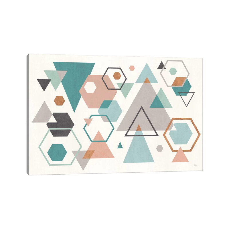 Abstract Geo I by Veronique Charron - Wrapped Canvas Painting, 20.32cm H x 30.48cm W x 1.91cm D