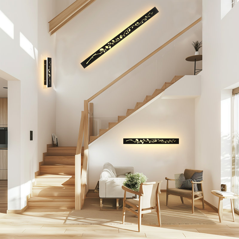 Applique murale d'extérieur à DEL imperméable, design creux Ginkgo, éclairage décoratif moderne, convient pour le patio et le jardin