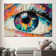 Large Modern Canvas Art Featuring Abstract Colorful Eye Design for Wall Decor in Contemporary Living Spaces