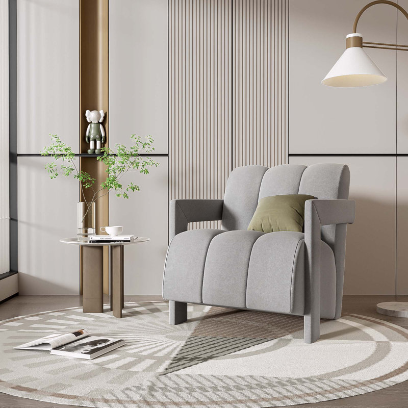Fauteuil l 26,3 po, Polyester gris