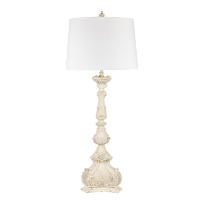 41" Resin Table Lamp With White Shade
