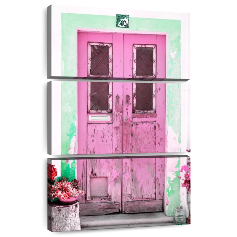 Old Pink Door, 38" H x 24" W