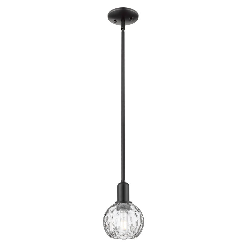 Mini-luminaire suspendu 1 lumière Arcadia - Sevier, Noir mat, H 5 po x l 6 po x P 6 po