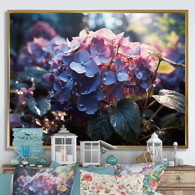 Champ d'hortensia mauve - imprimé