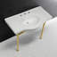 Lavabo de salle de bain console en céramique avec trop-plein-49642636