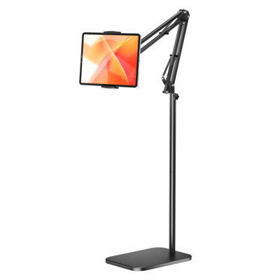 Support de tablette pour tablette avec base en métal lourd de 4,5 lb, support de téléphone à hauteur réglable pour support de téléphone à hauteur réglable, support de téléphone universel pour iPad Pro Air Mini, tablette Samsung, tablette élect
