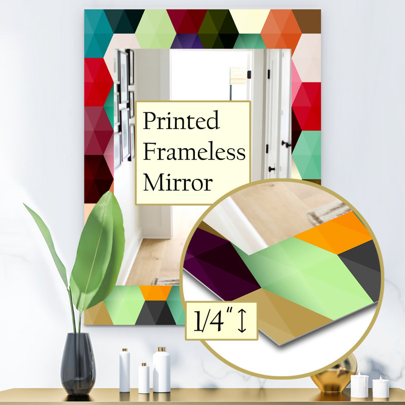 Miroir mural Honeycomb 5, H 39,4 po x l 29,5 po