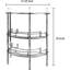 Organisateur de rangement sous évier pour lavabos sur piédestal, support de salle de bain en métal chromé avec 2 tablettes et barre à serviettes, conception peu encombrante