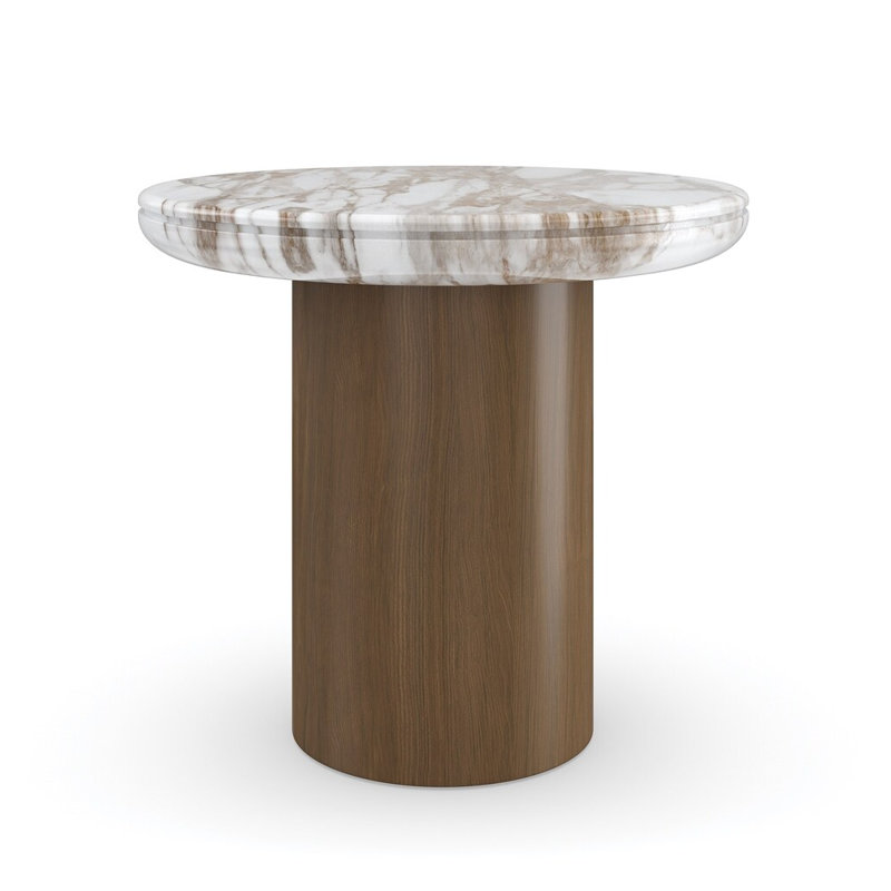 Table d'appoint Seychelles, Blanc / brun