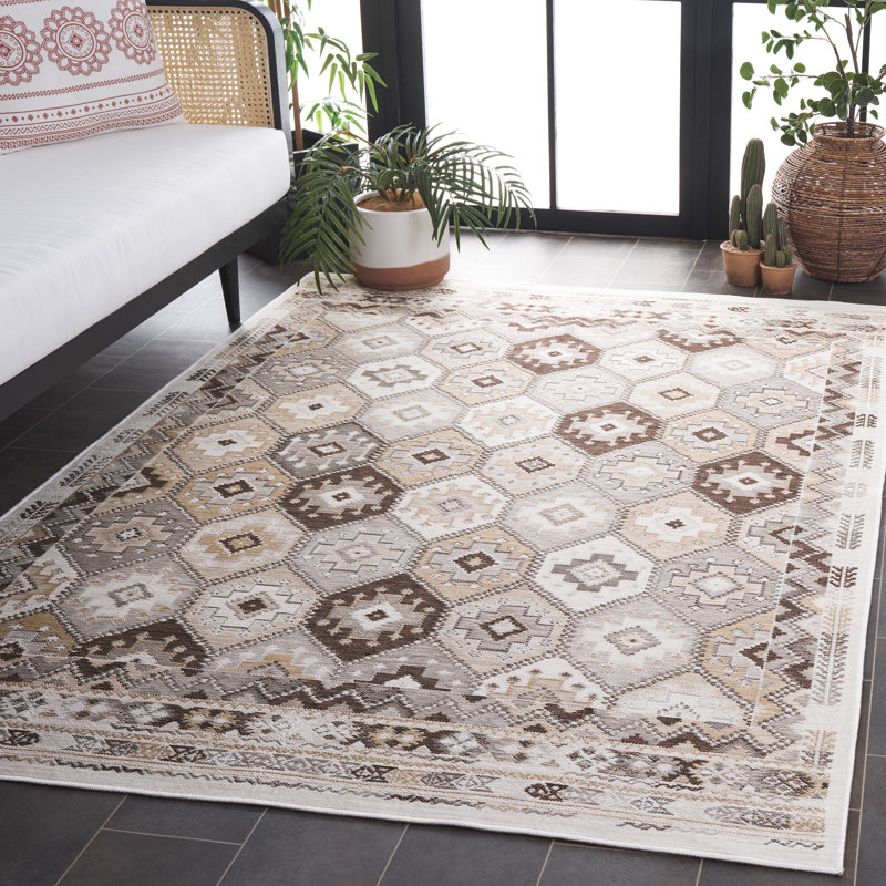 Tapis intérieur / extérieur Kaiyanna Sunrise, Rectangle 5 pi 3 po x 7 pi 7 po