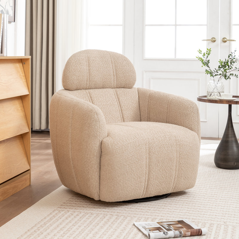 Chaise pivotante Ashyiah, Beige chaud