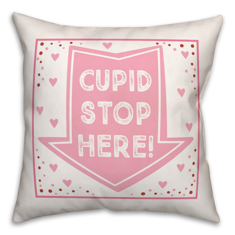 Cupid Stop Here Throw Pillow
