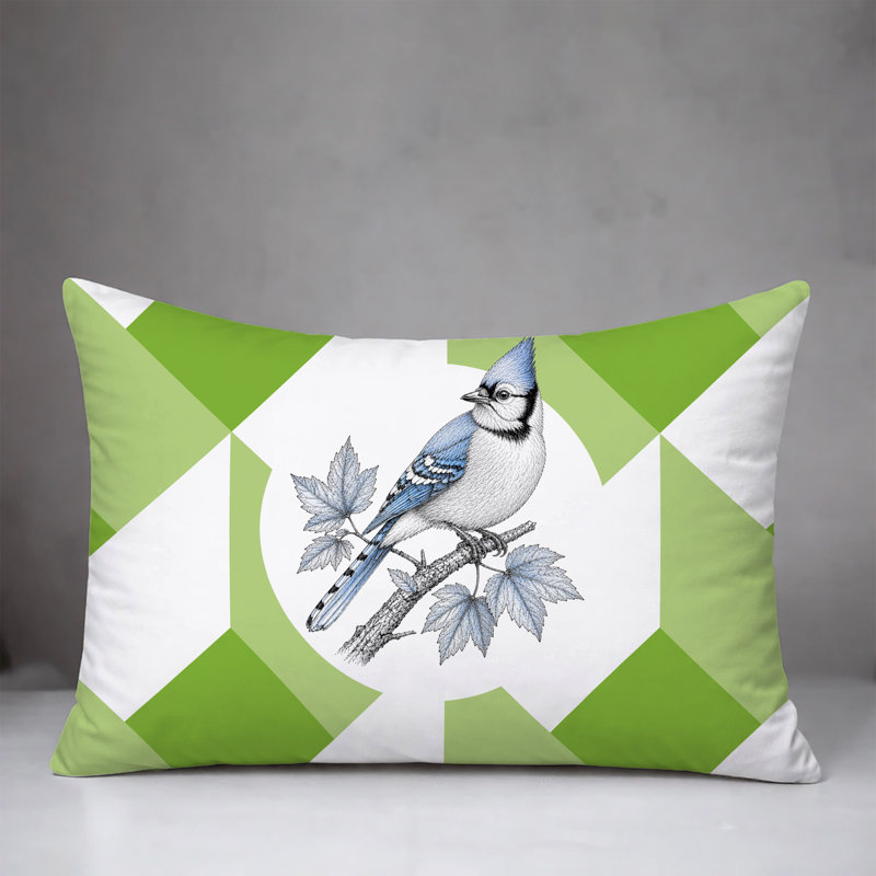 Oreiller réversible intérieur / extérieur Blue Jay, 20 po x 14 po, Vert printanier