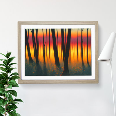 Striking Forest Sunset Vol.4 - Single Picture Frame Painting