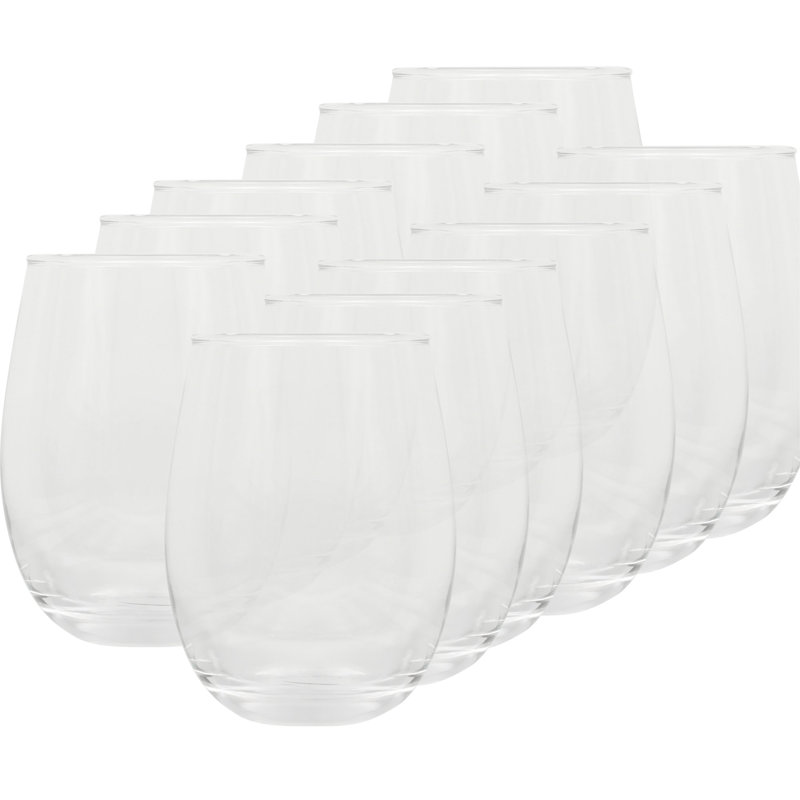 Ensemble de 12 verres à boisson sans pied rouge, blanc, eau et verre Gibini Home Bellini