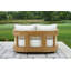 Lit de jour double en teck massif Everlee avec coussins Sunbrella ivoire Everlee-1064930950