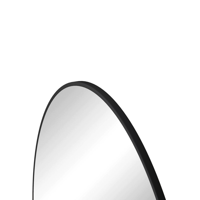 Miroir mural mural avec cadre en métal, Noir, 28 po x 28 po