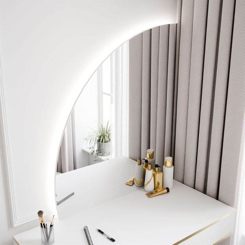 Dressing Table with Mirror, White