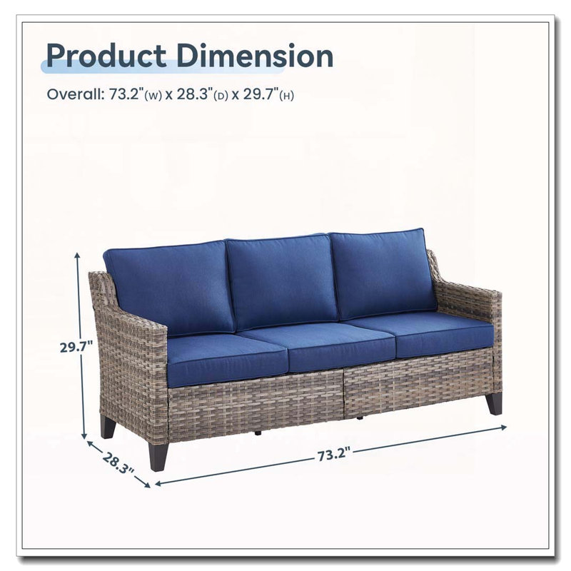 Canapé d'extérieur 73,2, Bleu