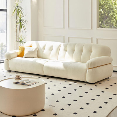 Coussin modulaire beige en polyester
