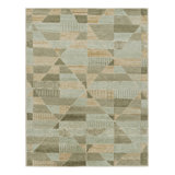 Rug & Kilim’S Scandinavian Style Rug In Green With High-Low Geometric Patterns