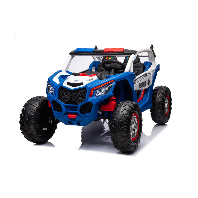 24V Blue Police UTV 2-Seater Ride-On with Remote Control