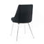 Chaise de salle à manger moderne simple en velours noir avec tabouret de chambre à coucher et chaise à dossier pour étudiant avec pieds en métal chromé (ensemble de 4)