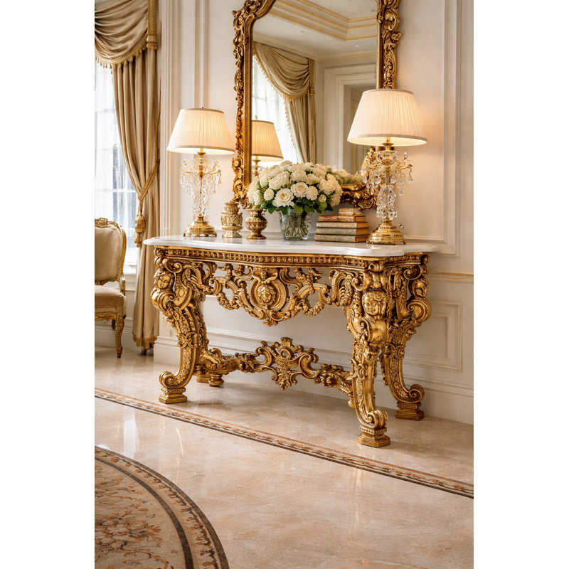 Lylah 56.3'' W Marble Console Table