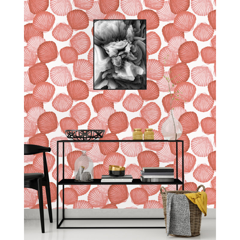 Panneau de papier peint adhésif Cliffage Seashells, L 50 po x l 25 po