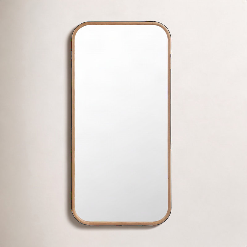 Kai Rectangle Floor Mirror, Oak Wood
