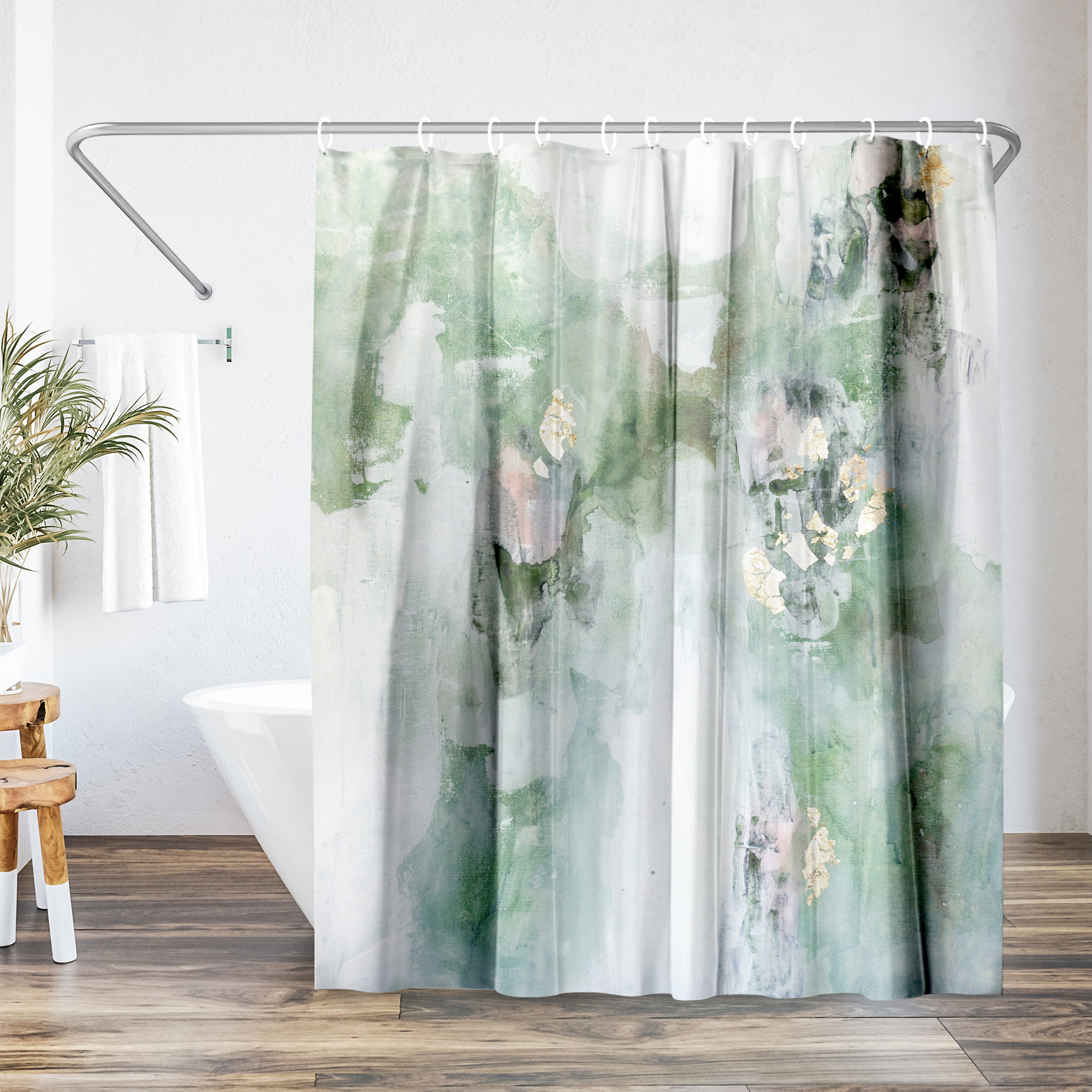 The Twillery Co.® Abstract Shower Curtain Leaf It Alone by Christine ...