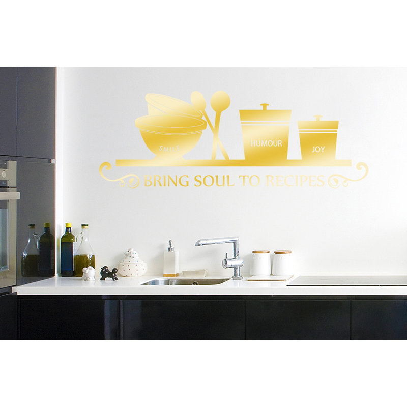 Food & Beverage Wall Decal, Large, Shiny Gold