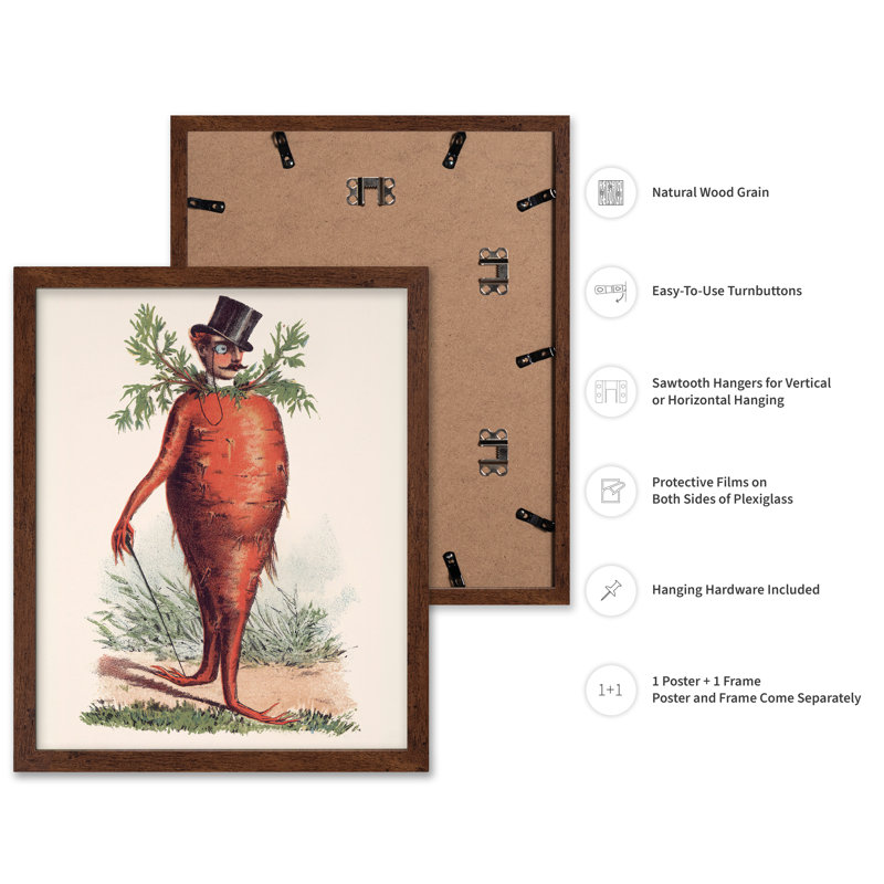 Carotte, Poster, 24"H x 32"W, Brown Framed