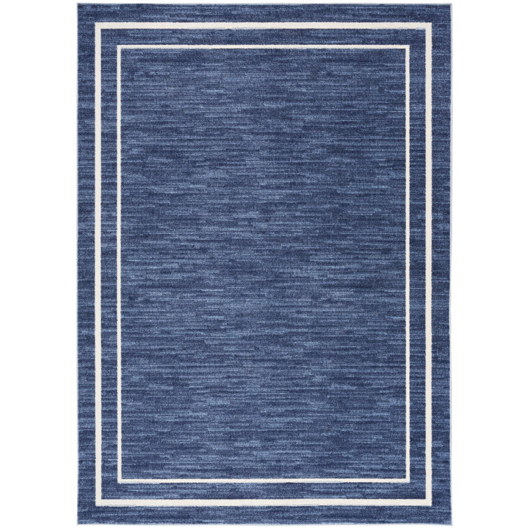 Lucretia Abstract Machine Woven Chenille Area Rug in Blue size 4’x6’