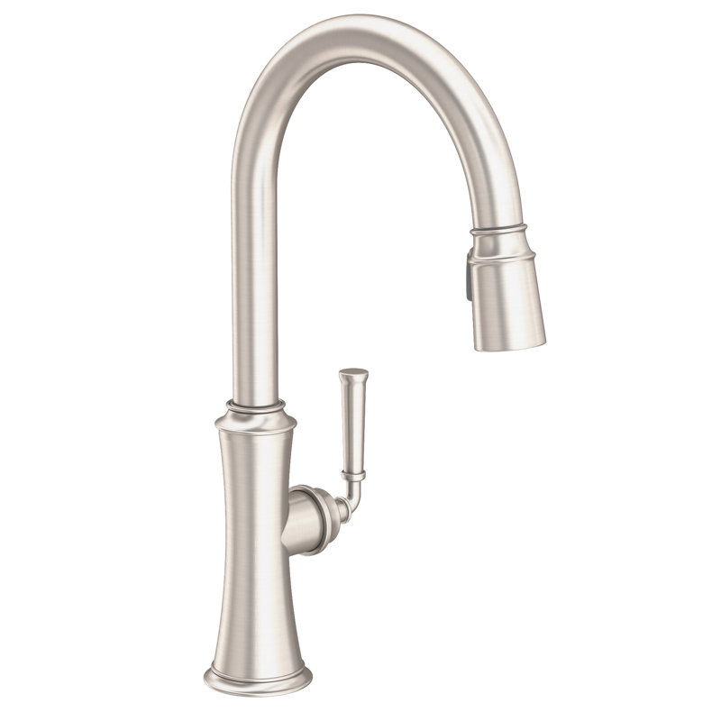 Stripling Single Handle Pull Down Kitchen Faucet, Satin Nickel