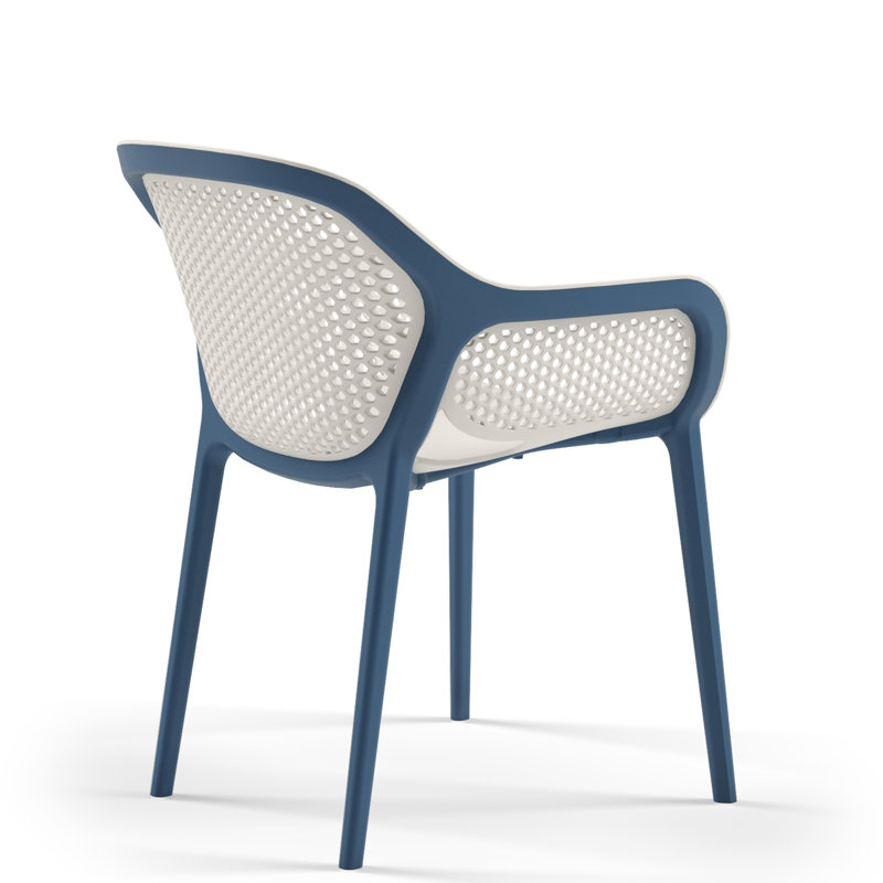 Ahria Outdoor Stacking Dining Armchair, Blue