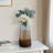 Sculptural Gradient Design Glass Table Vase for Home Decor - Decorative Tapered Tall Flower Vase Accent for Entryway or Bathroom Display - Gray & Silver-35608867-41184997-41184998