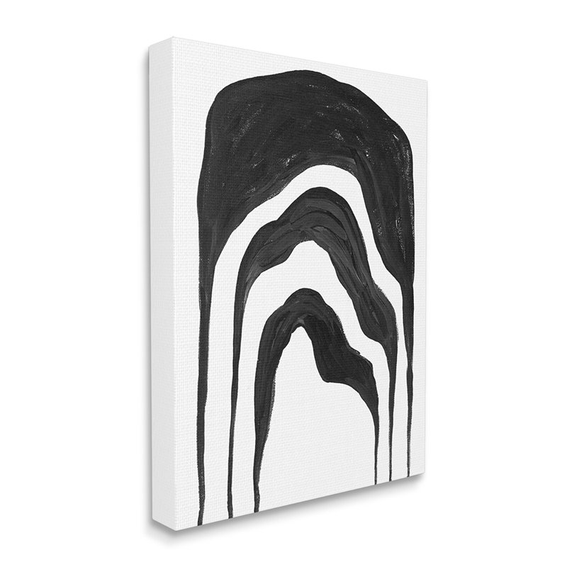 «Abstract Black Arches Organic Smoke Shape» par Daphne Polselli - impression d'art graphique, H 30 po x l 24 po x 1,5 po