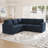 Aubade Storage L-Shaped Modular Sofa Set With Pull-Out Sofa Bed-2120586627