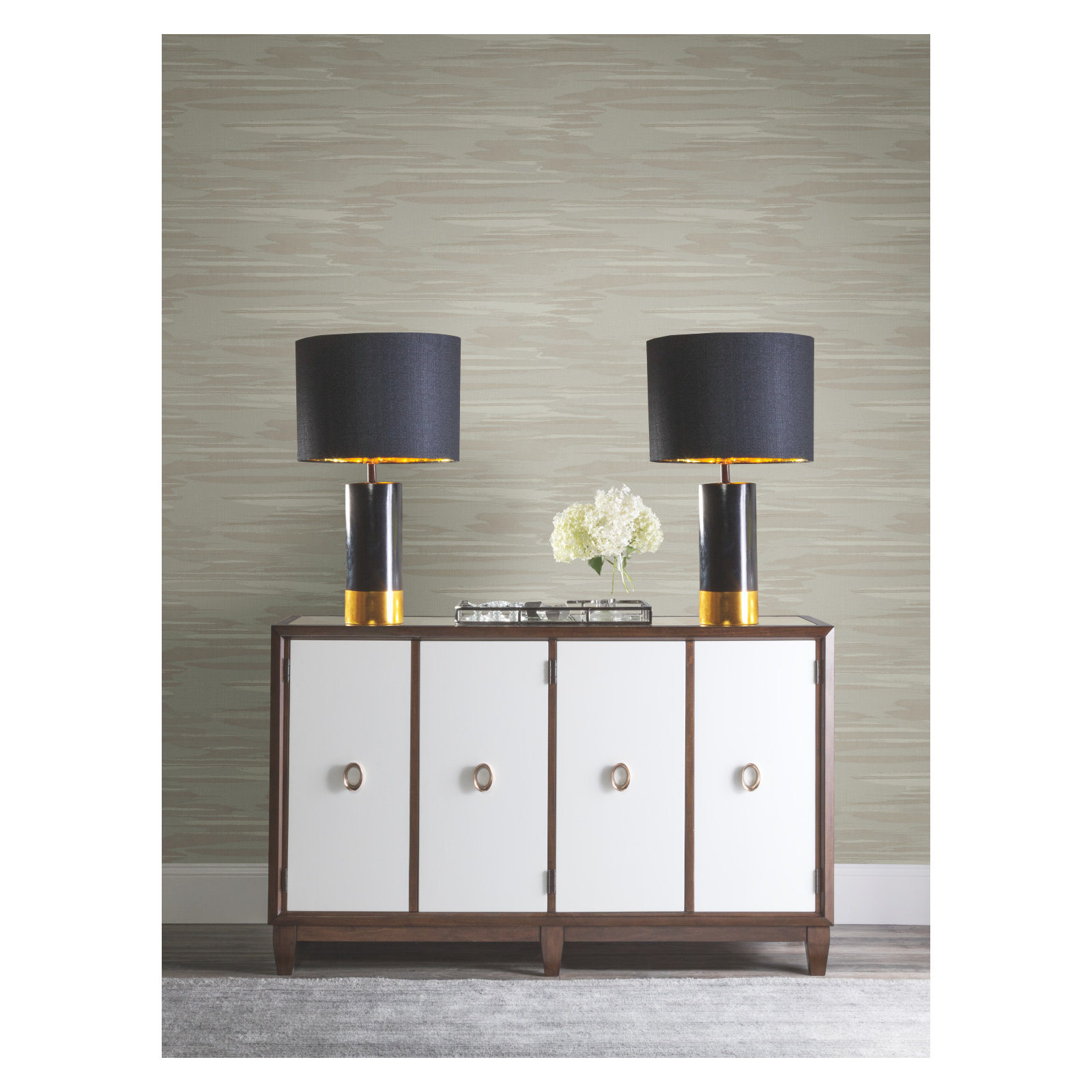 Surrey Striped Wallpaper, White