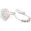 Crochets de rideau de douche Rose, 12 pièces Anneaux de rideau de douche à double glissement Anneau de crochet de douche décoratif en acier inoxydable antirouille avec résine Rose pour tringles de douche de salle de bain (blanc)