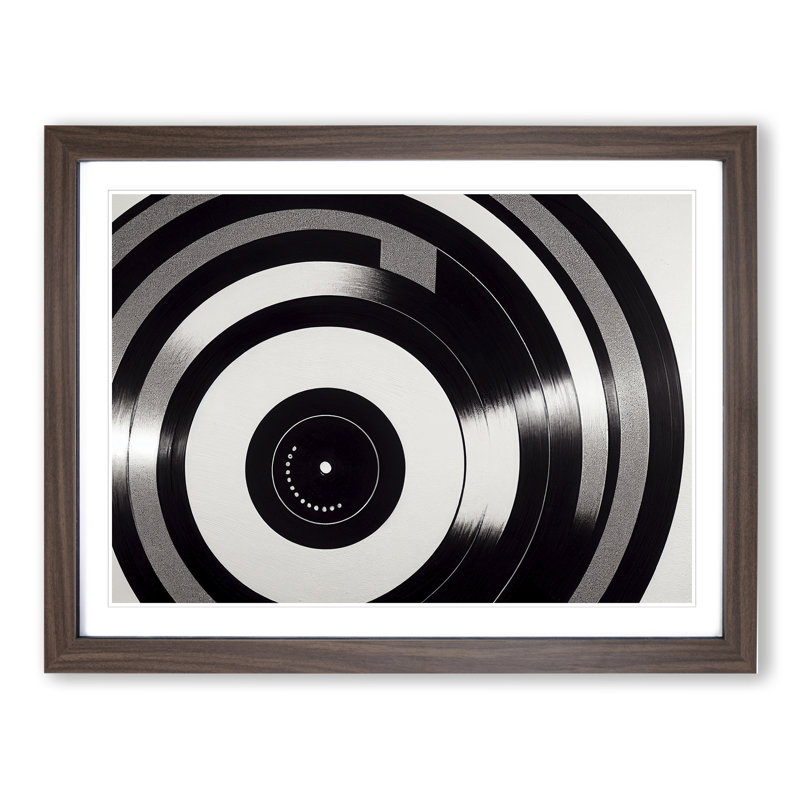 Classic Vinyl Record Art - Framed Print, 46cm H x 64cm W x 2cm D, Walnut