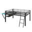 Lit de jeu Mid Loft avec bureau intégré et éclairage intégré, option pleine grandeur