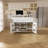 51" Rolling Kitchen Island With Retractable Dining Table And Power Socket - With 2 Drawers And 2 Door Cabinets