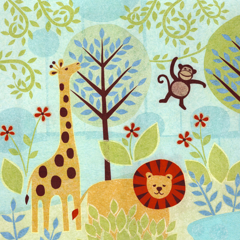 Jungle Buddies by Kim Conway - Wrapped Canvas Painting, 30cm H x 30cm W x 3.8cm D