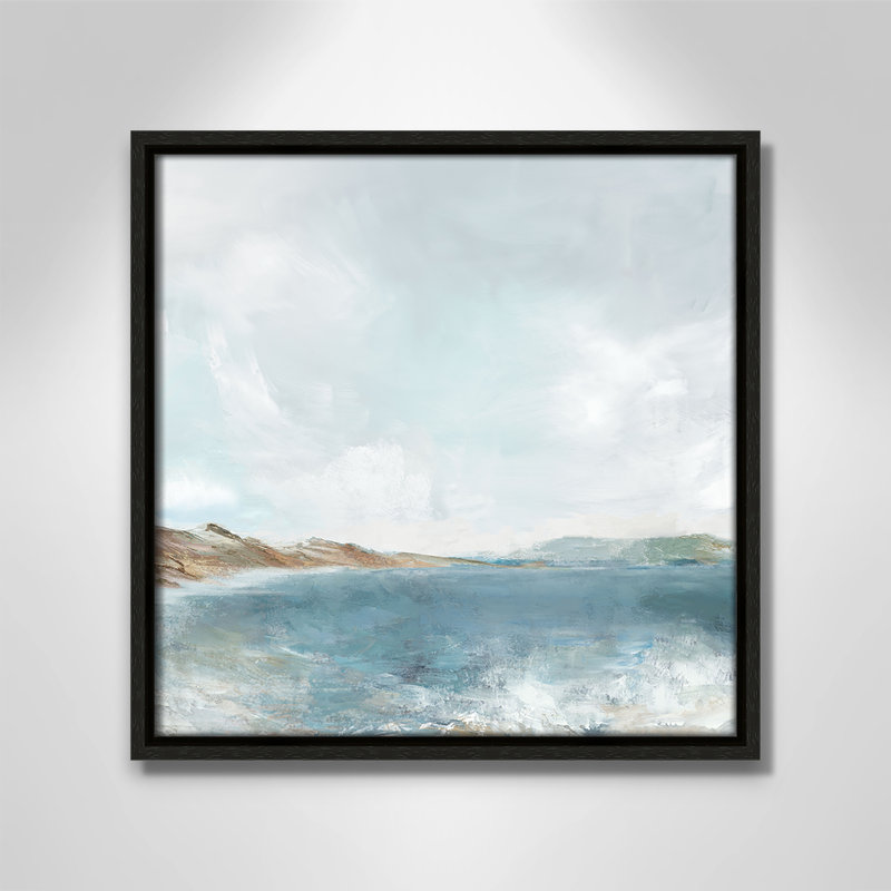 Echoes in Blue Print par PI Studio, H 13,5 po x l 13,5 po, Flottant espresso